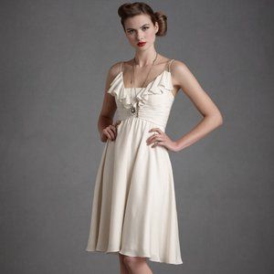 Quillaree Couplet Ivory Silk Dress